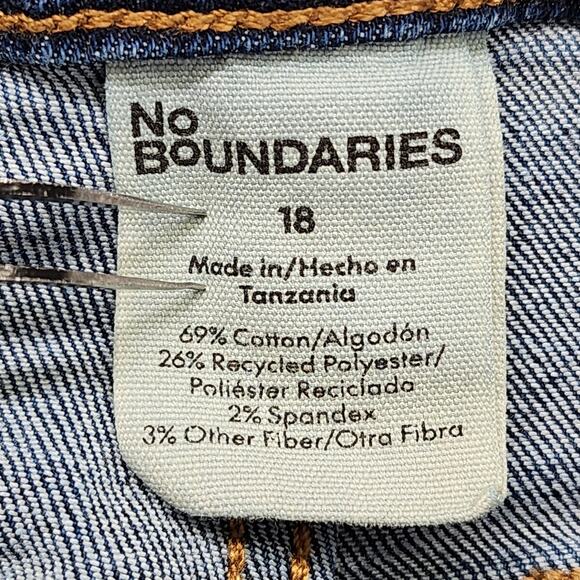 No Boundaries Jeans Womens 18 Blue Dark Wash High Rise Skinny Stretch Casual - Picture 5 of 12